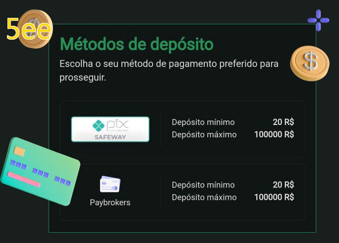 O cassino 5eebet oferece uma grande variedade de métodos de pagamento